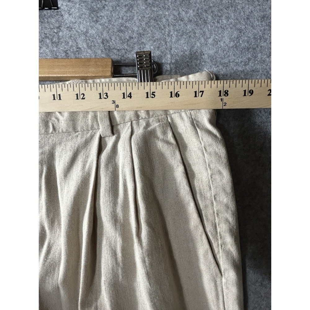 VTG Dockers 36x34 Linen Cotton Blend Pleated Relaxed Beige Pants Baggy Prep 90s
